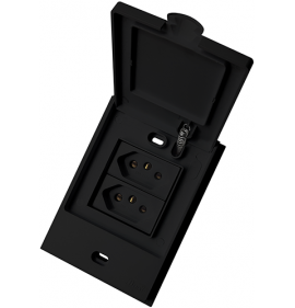 CJ TOMADA DUPLA 20A - BLUX B.L'ACQUA BLACK GRAFITE